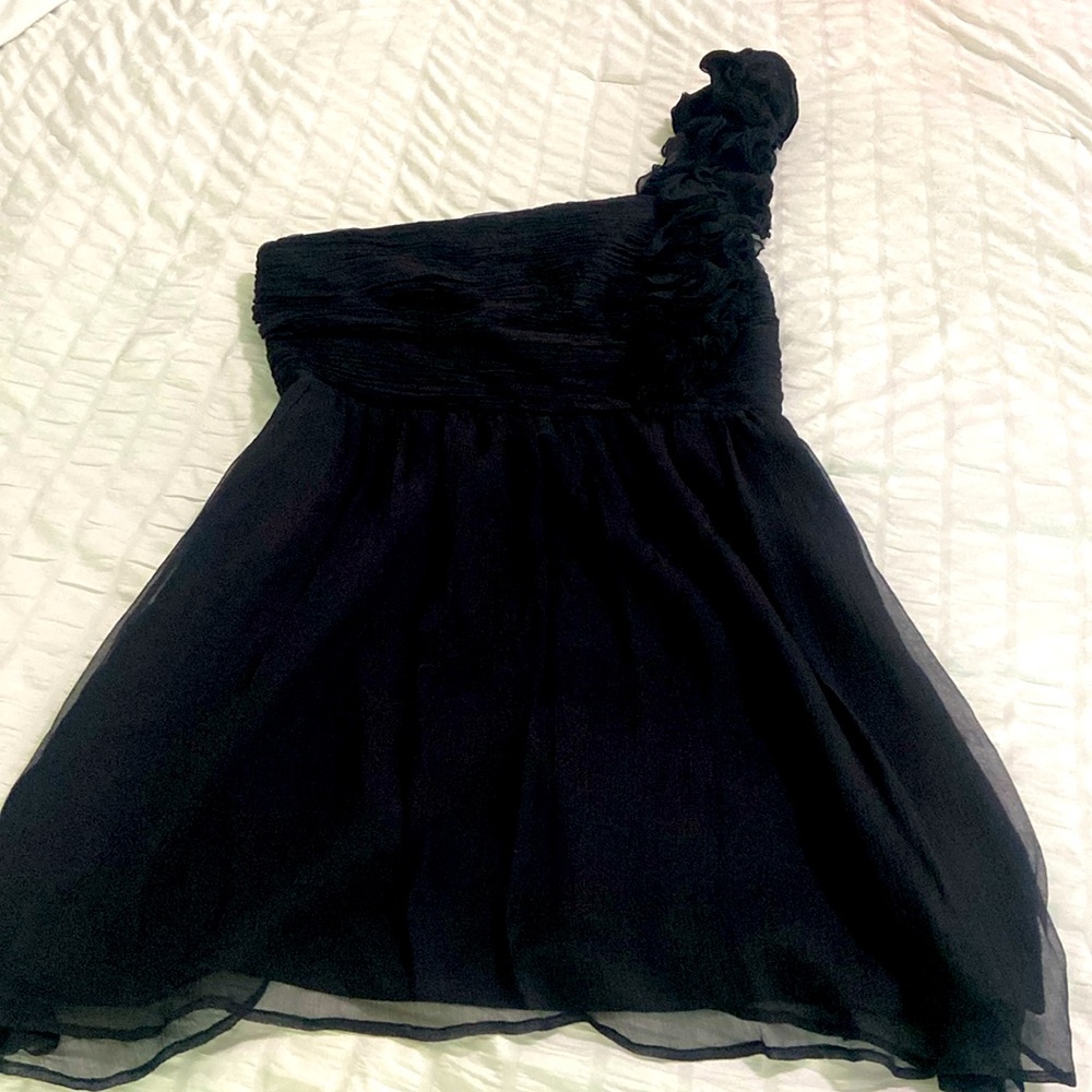 Black one shoulder Mango dress